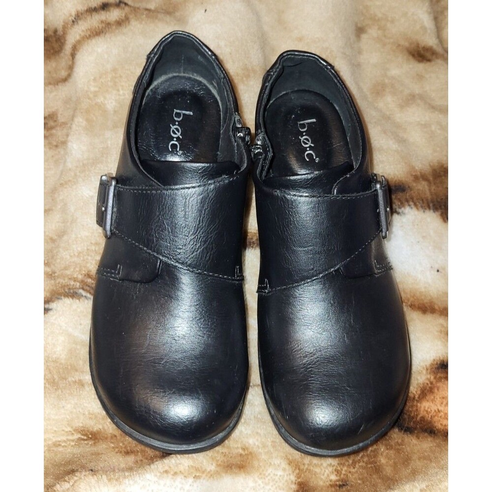 BOC Womens Black Buckle Oxford Shoes Size 7